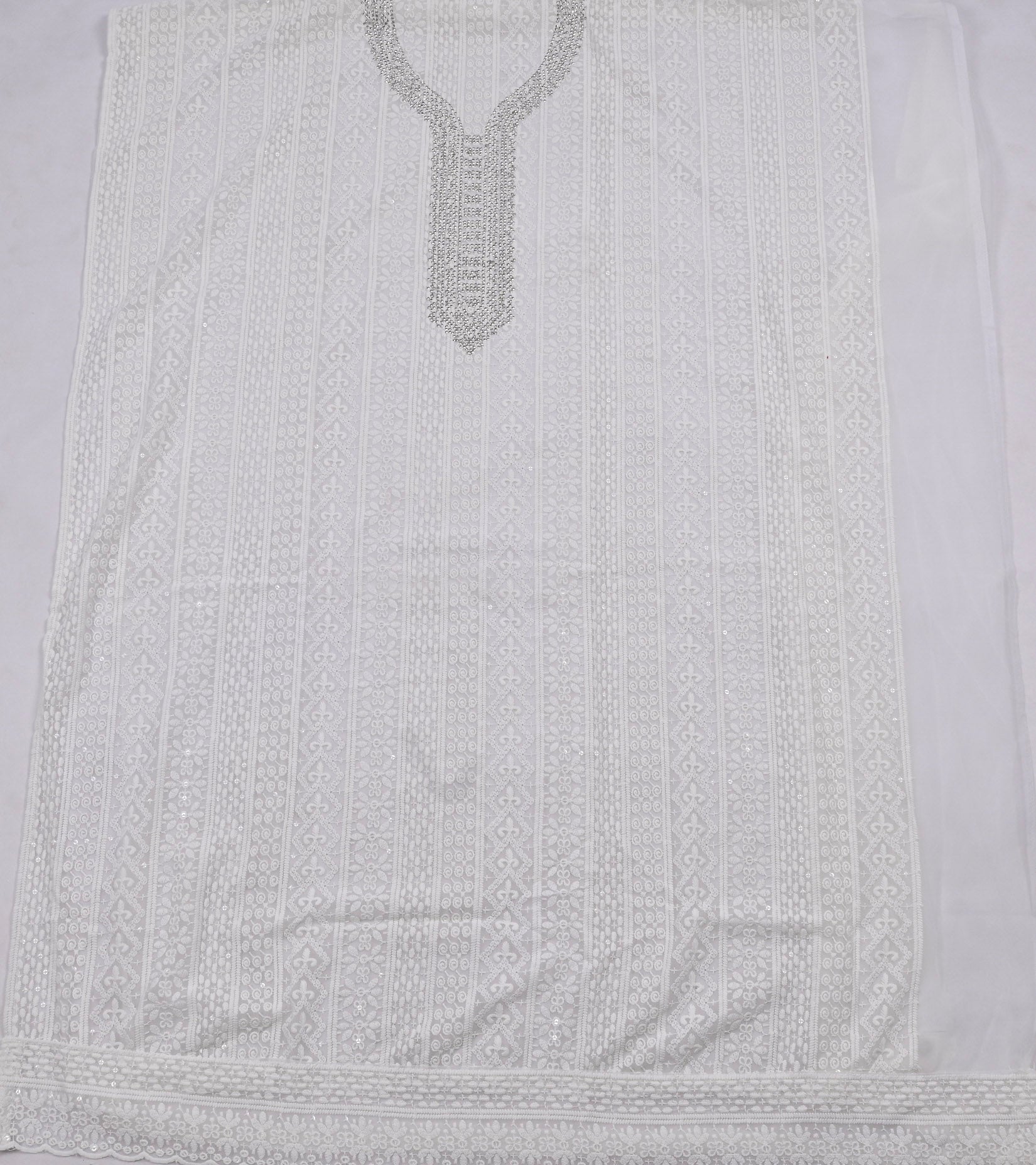 Georgette White Unstitched Suit