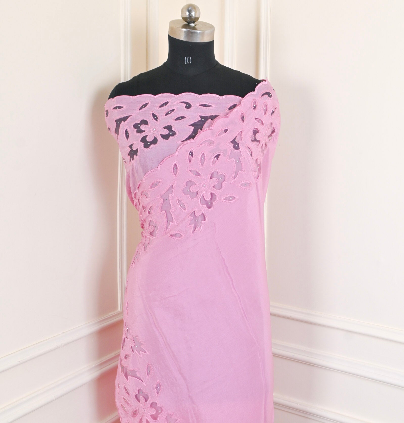 Banarasi Pink Unstitched Suit