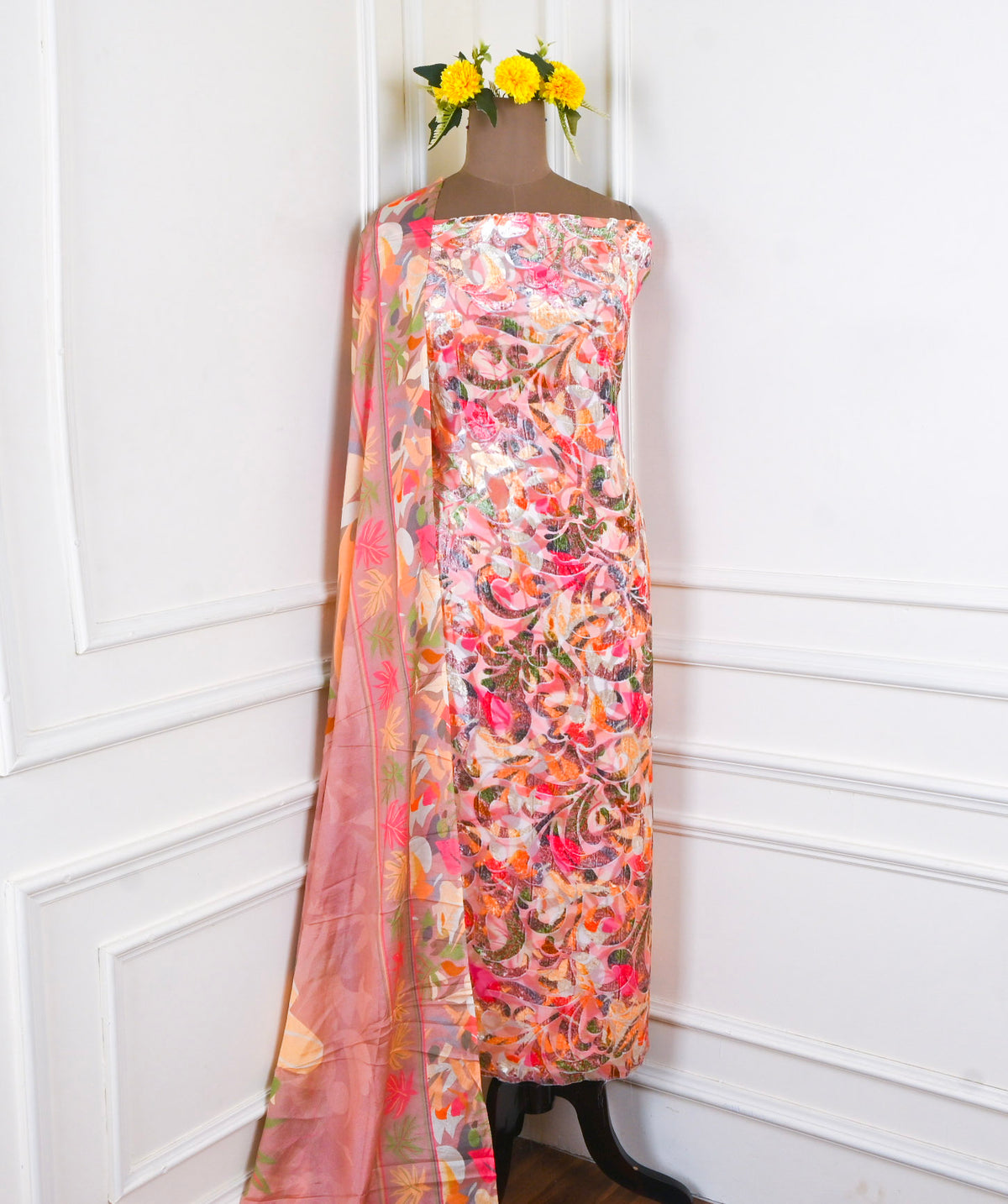 Brasso Peach Unstitched Suit