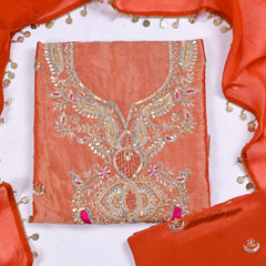Shimmer Orange Unstitched Suit