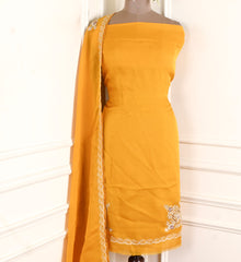 Twill Organza Yellow Unstitched Suit