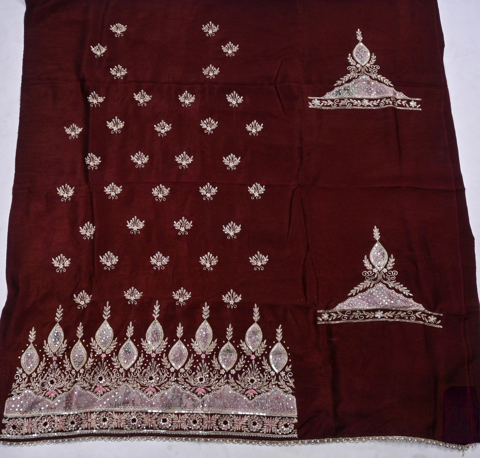 Raw Silk Brown Unstitched Suit