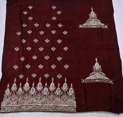 Raw Silk Brown Unstitched Suit