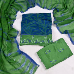 Georgette Blue Unstitched Suit