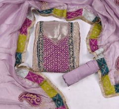 Giraffe Shimmer Lavender Unstitched Suit