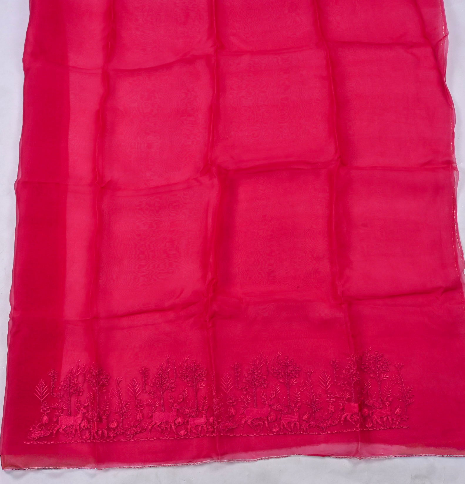 Organza Magenta Unstitched Suit
