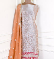 Giraffe Shimmer Ivory Unstitched Suit