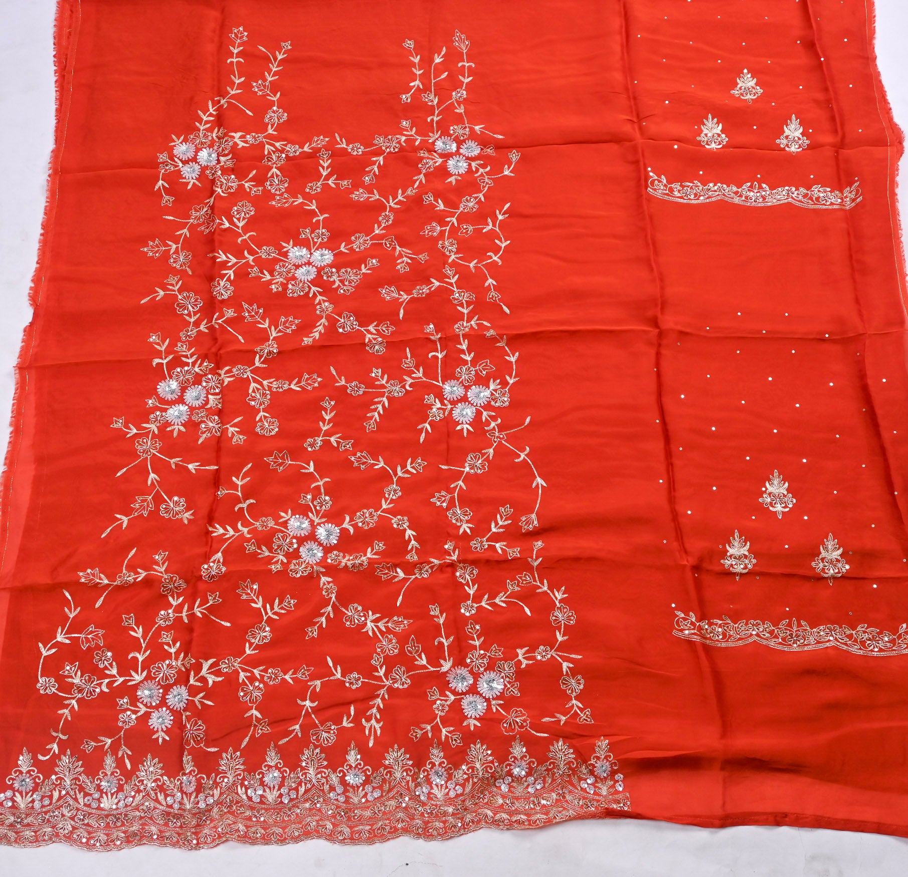Crepe Orange Unstitched Suit
