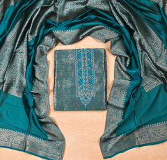 Banarasi Ferozi Unstitched Suit
