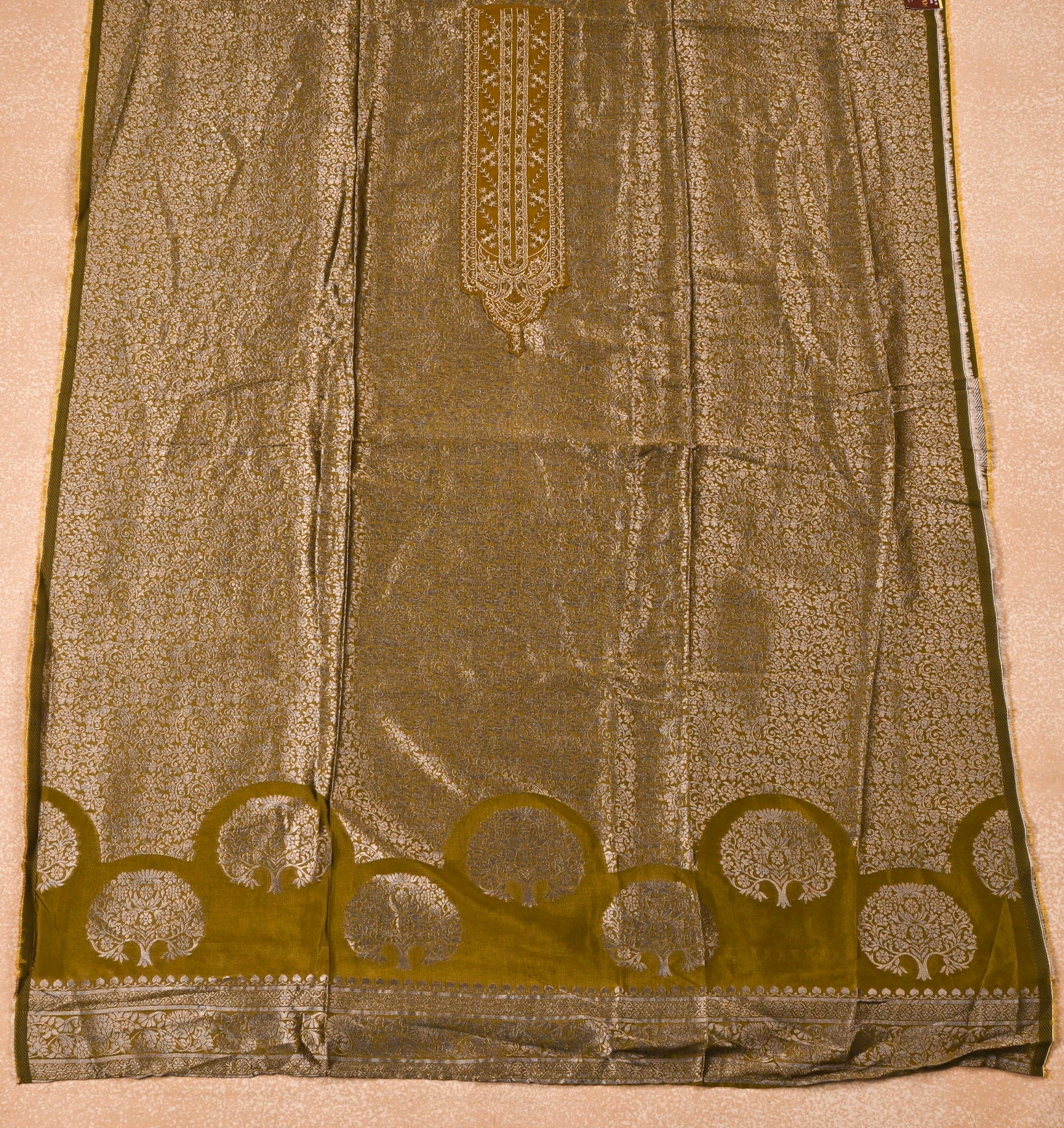 Banarasi Mehandi Unstitched Suit