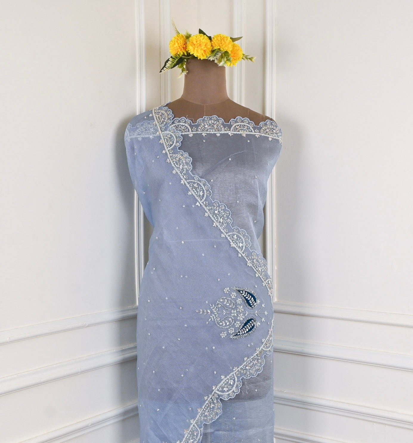 Shimmer Blue Unstitched Suit