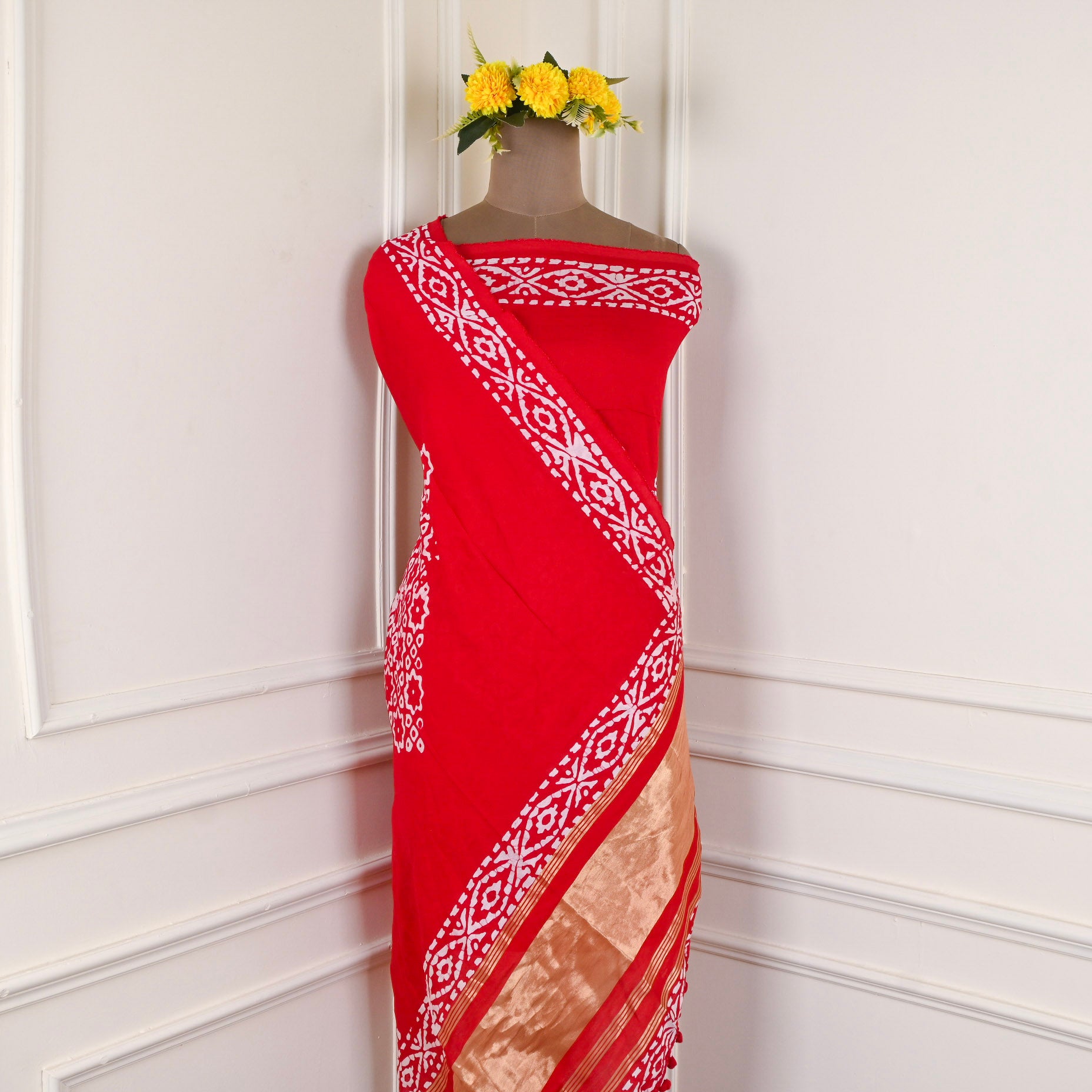 Cotton Red Unstitched Suit