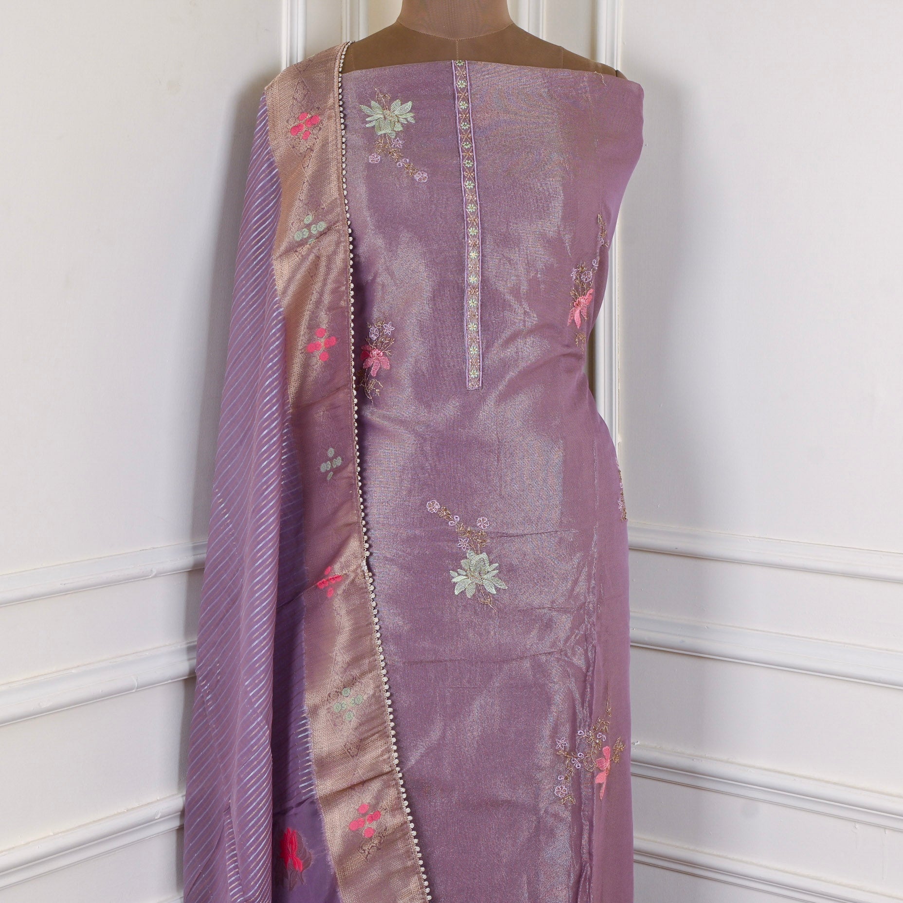 Shimmer Purple Unstitched Suit