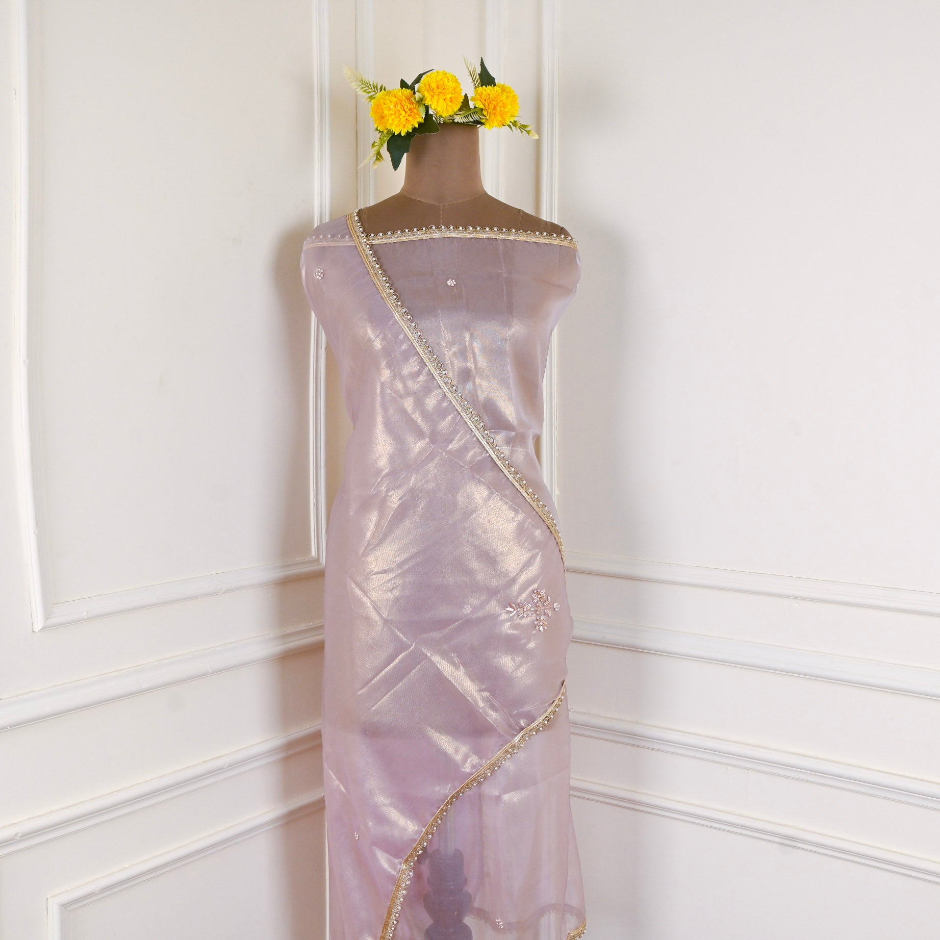 Sasha Silk Lavender Unstitched Suit