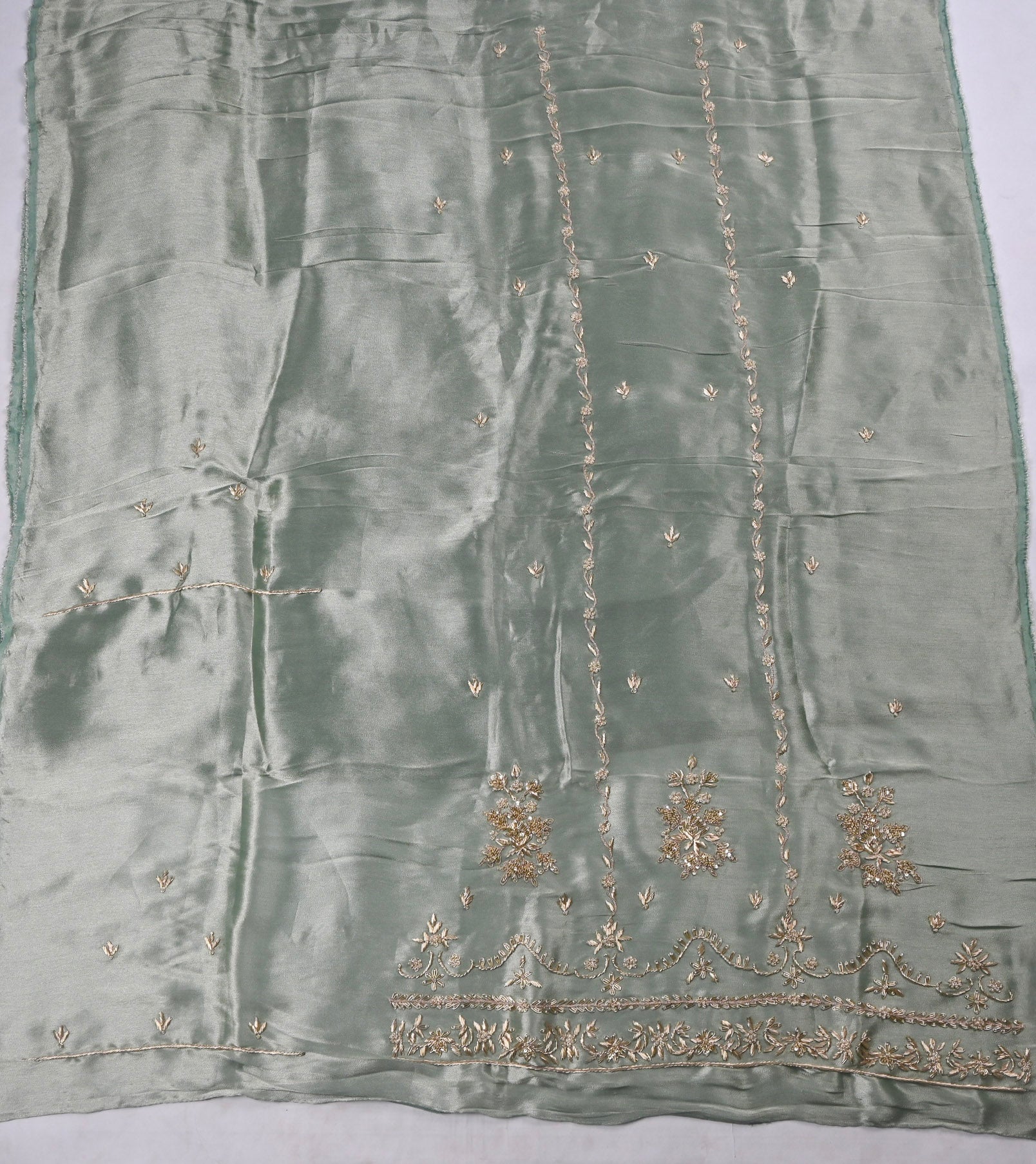 Giraffe Shimmer Ferozi Unstitched Suit