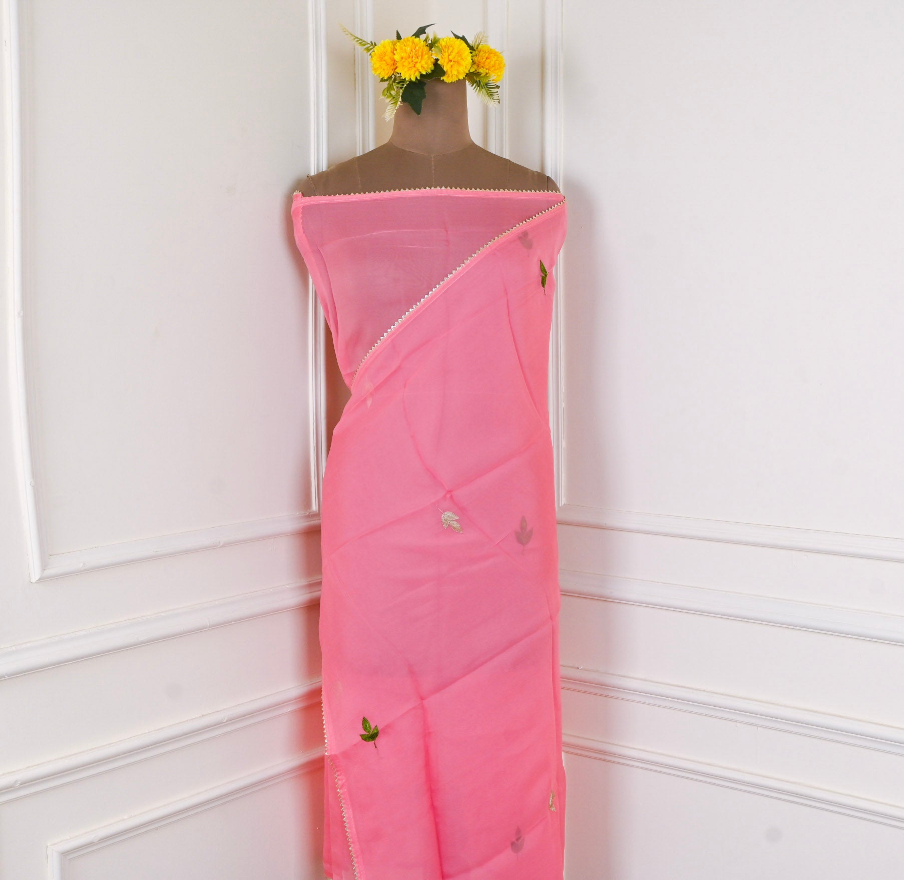 Organza Pink Unstitched Suit