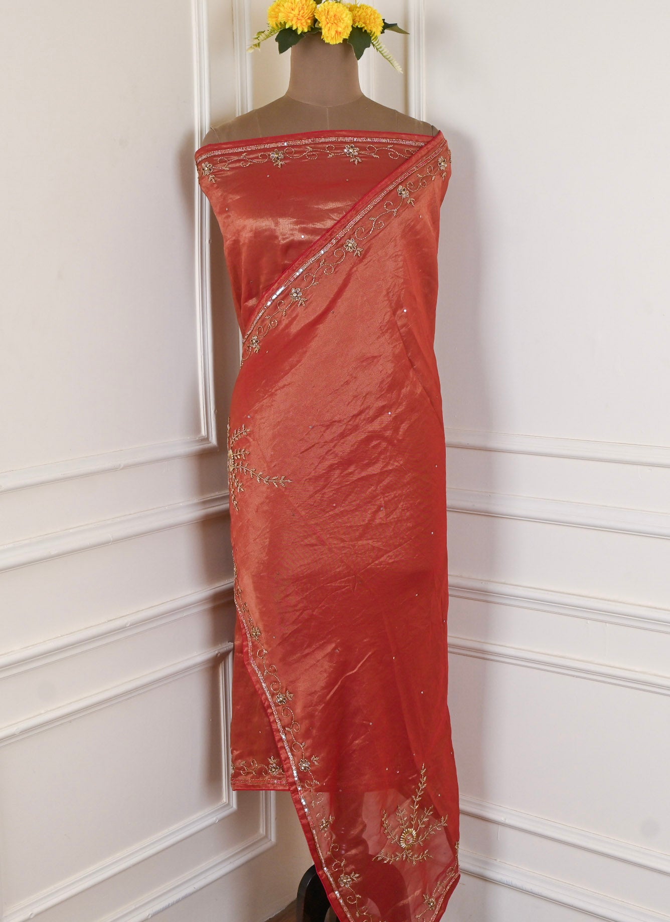 Shimmer Red Unstitched Suit
