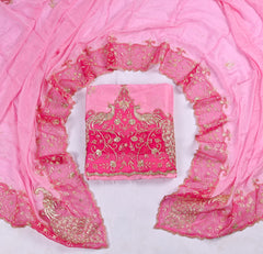 Raw Silk Pink Unstitched Suit