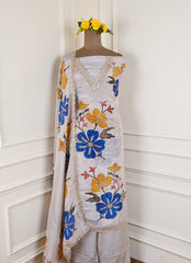 Shimmer Off-White Unstitched Suit