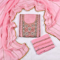 Shimmer Pink Unstitched Suit