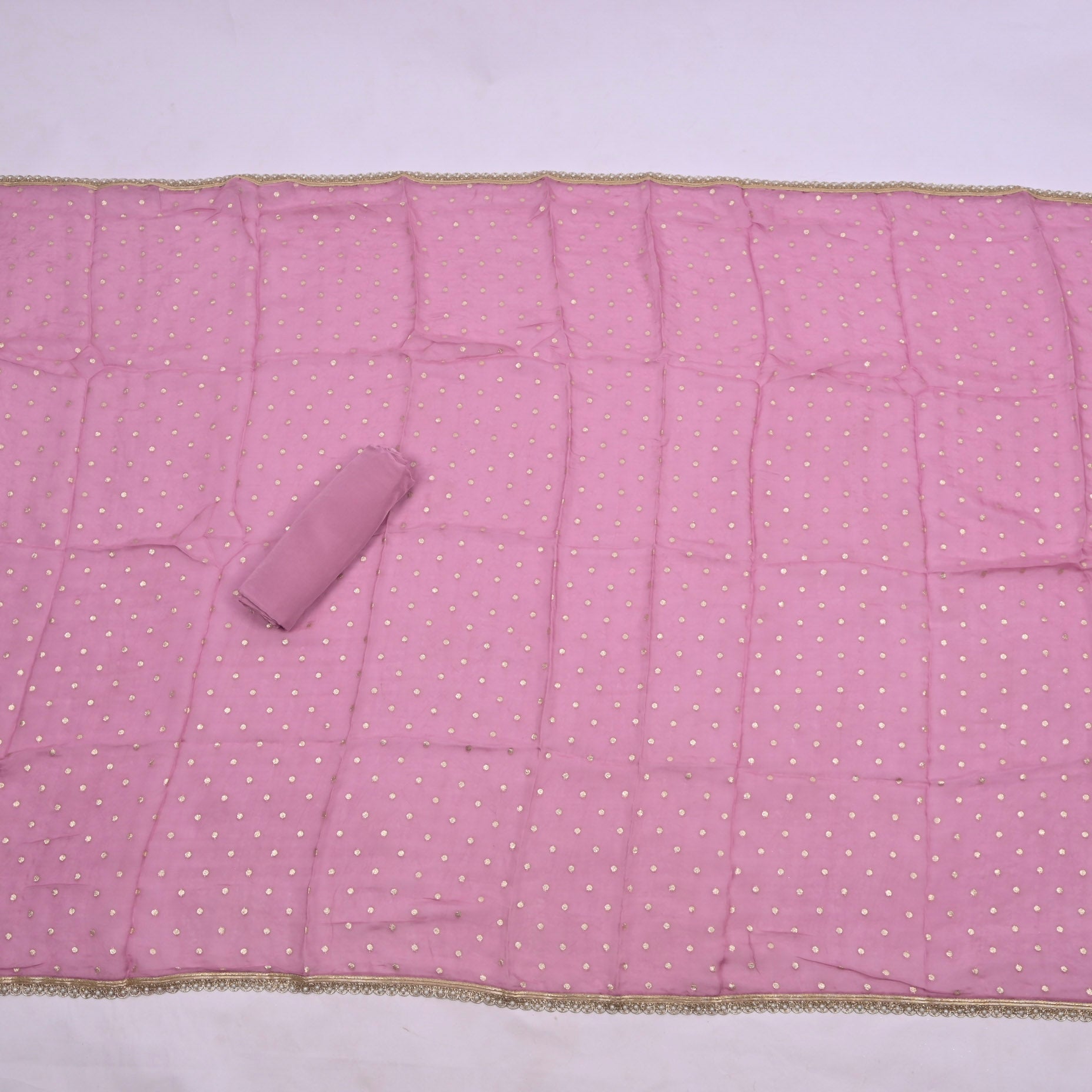Crepe Pink Unstitched Suit