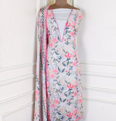 Muslin Steel Grey Unstitched Suit