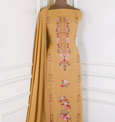 Georgette Mustard Yellow Unstitched Suit