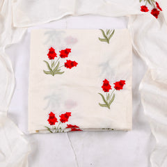 Cotton White Unstitched Suit