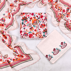 Cotton Multicolor Unstitched Suit