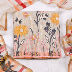 Mul Cotton Peach Unstitched Suit