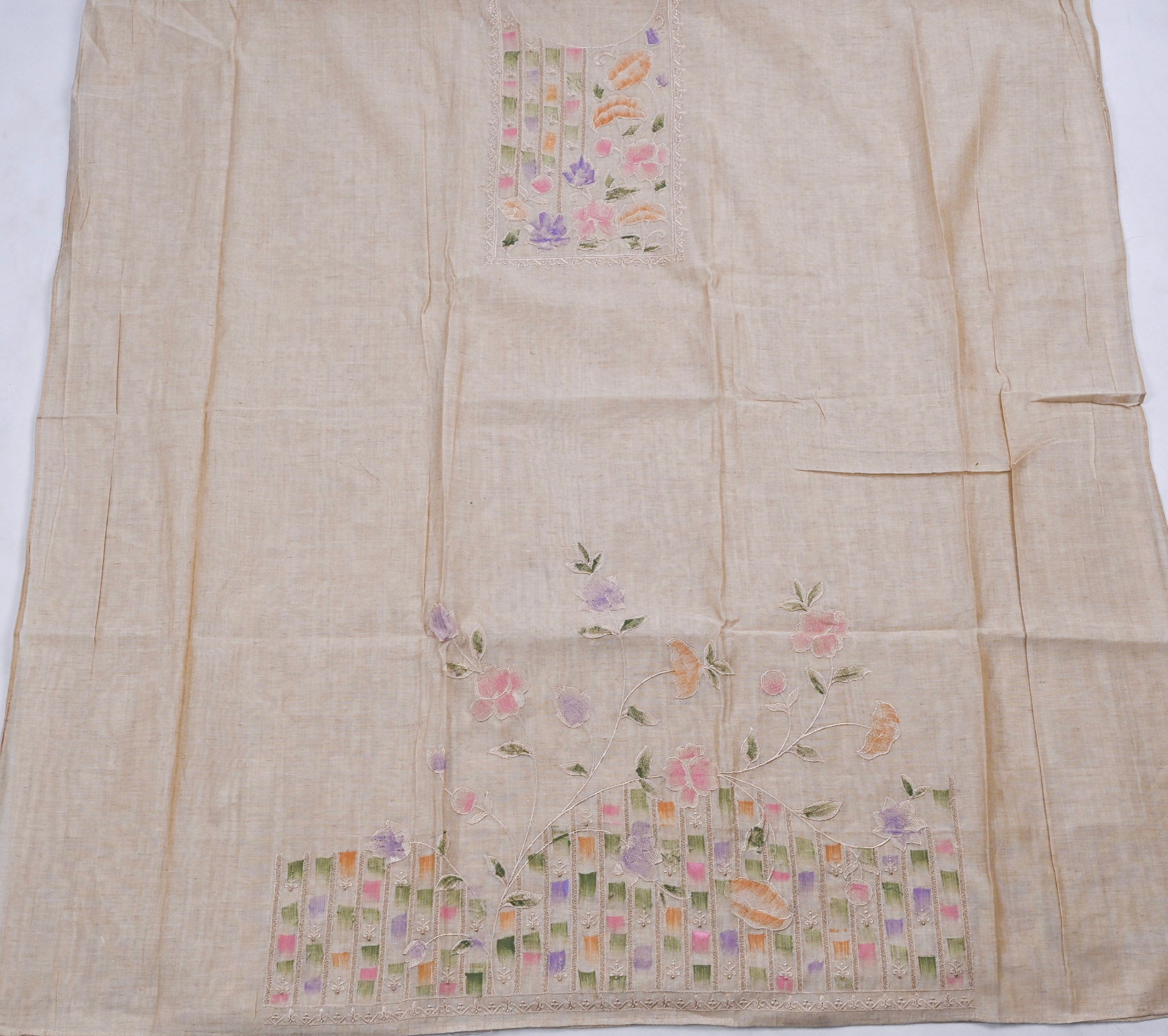 Linen Off-white Unstitched Suit