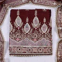 Raw Silk Brown Unstitched Suit