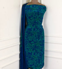 Crepe Royal Blue Unstitched Suit