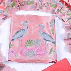 Giraffe Shimmer Peach Unstitched Suit