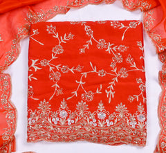 Crepe Orange Unstitched Suit
