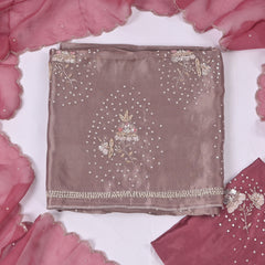 Twill Organza Move Dusty Unstitched Suit