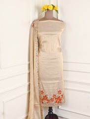 Tissue Shimmer Orange Unstitched Suit