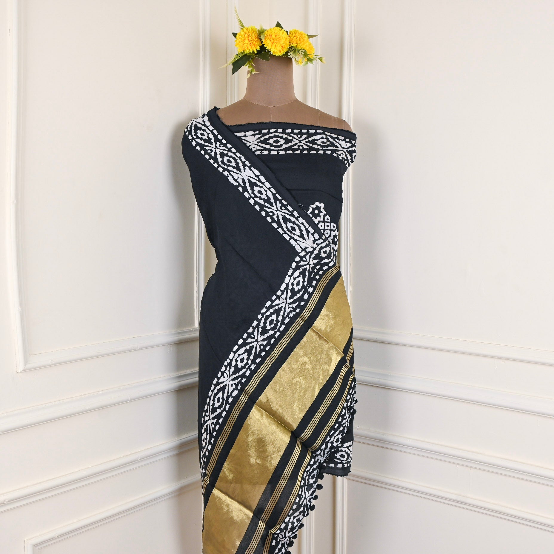 Cotton Black Unstitched Suit