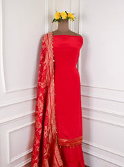 Crepe Red Unstitched Suit