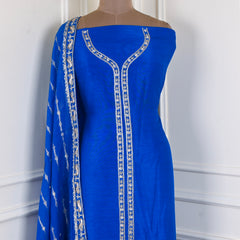 Khadi Blue Unstitched Suit