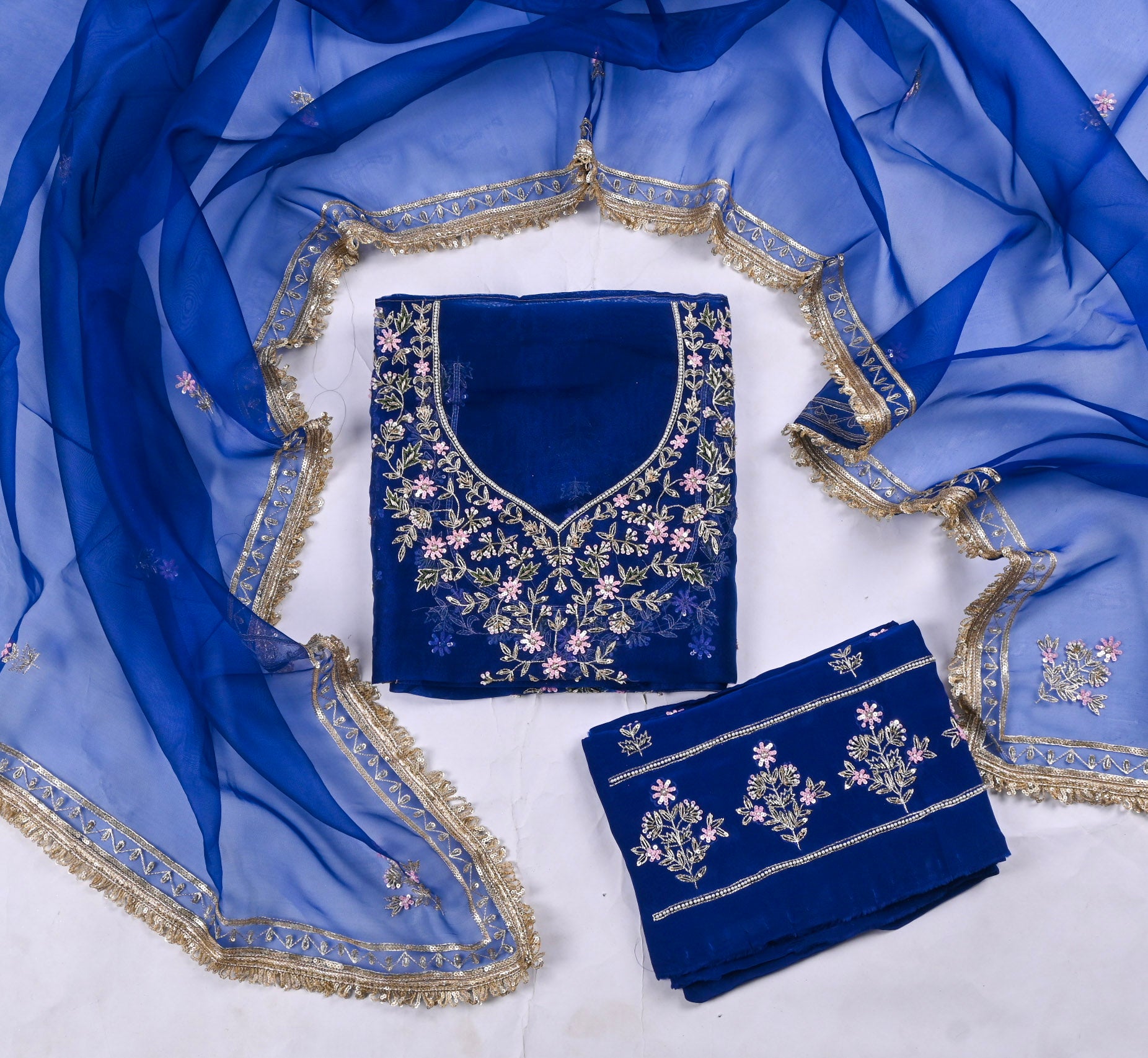 Glass Blue Unstitched Suit