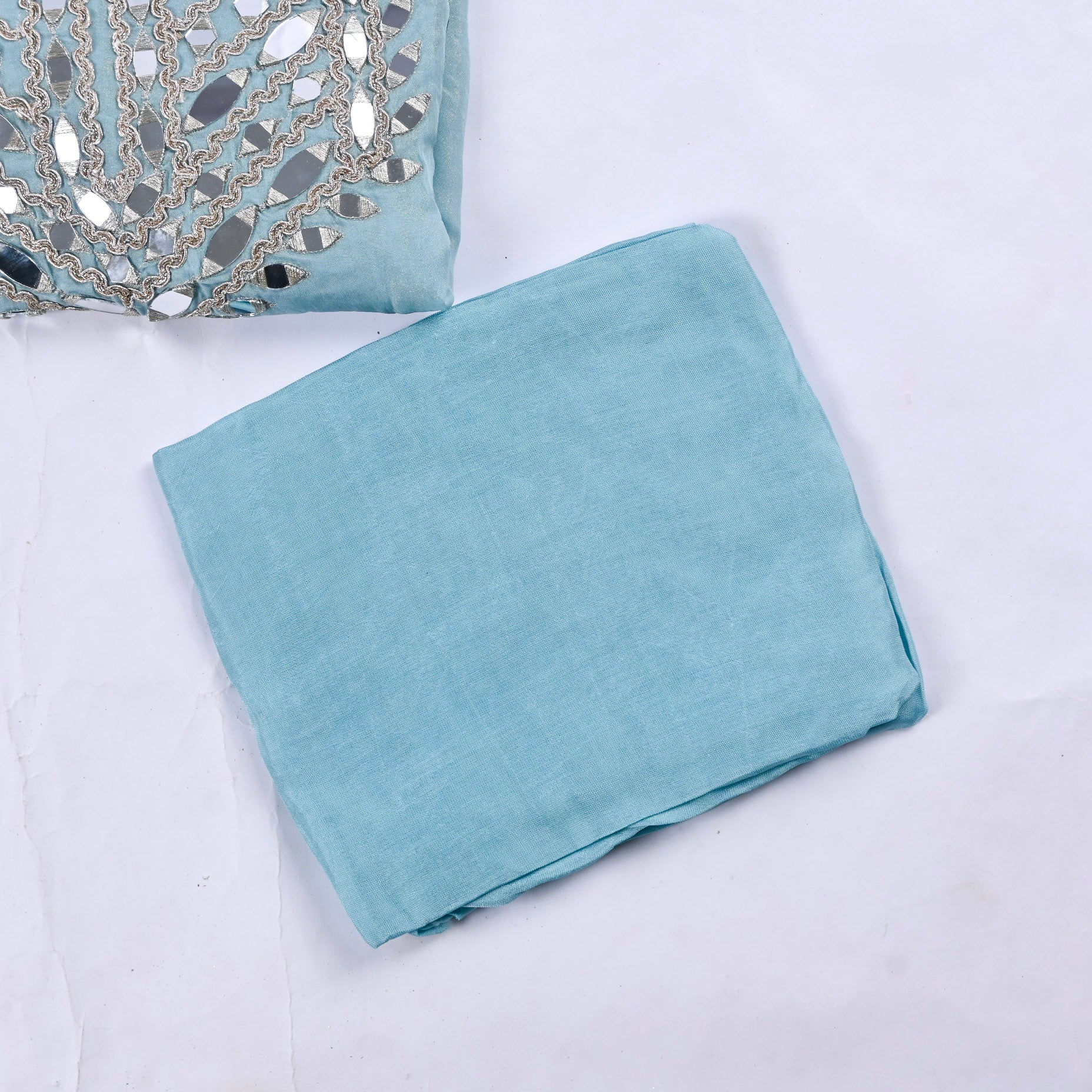Glass Organza Sky Blue Unstitched Suit