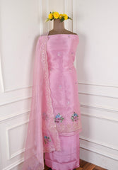 Glass Shimmer Pink Unstitched Suit