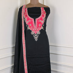 Organza Black Unstitched Suit