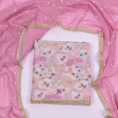 Crepe Pink Unstitched Suit