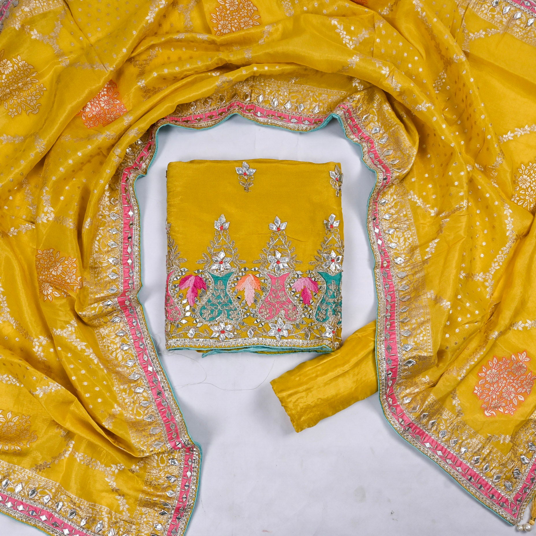 Shimmer Yellow Unstitched Suit