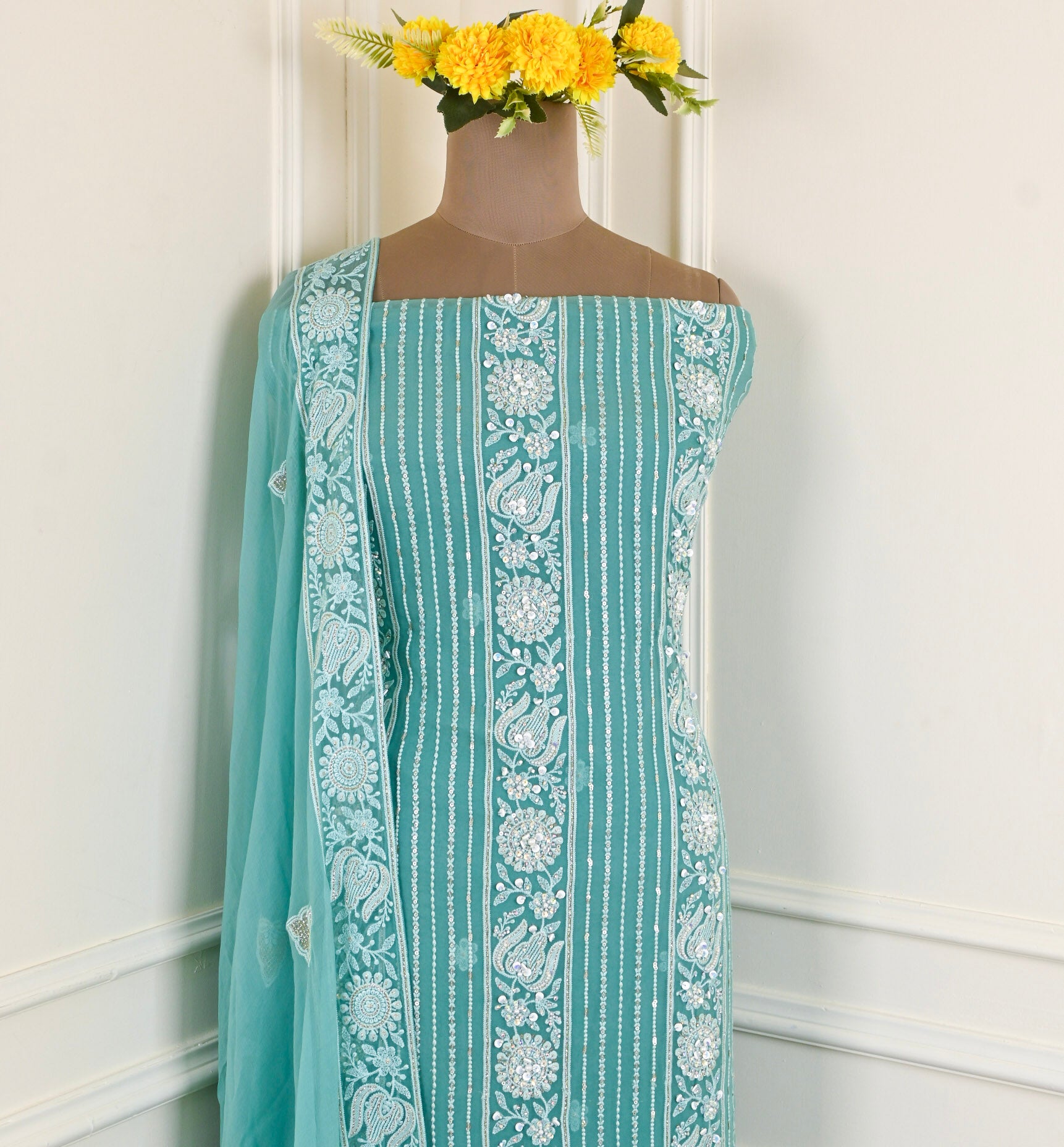 Georgette Ferozi Unstitched Suit