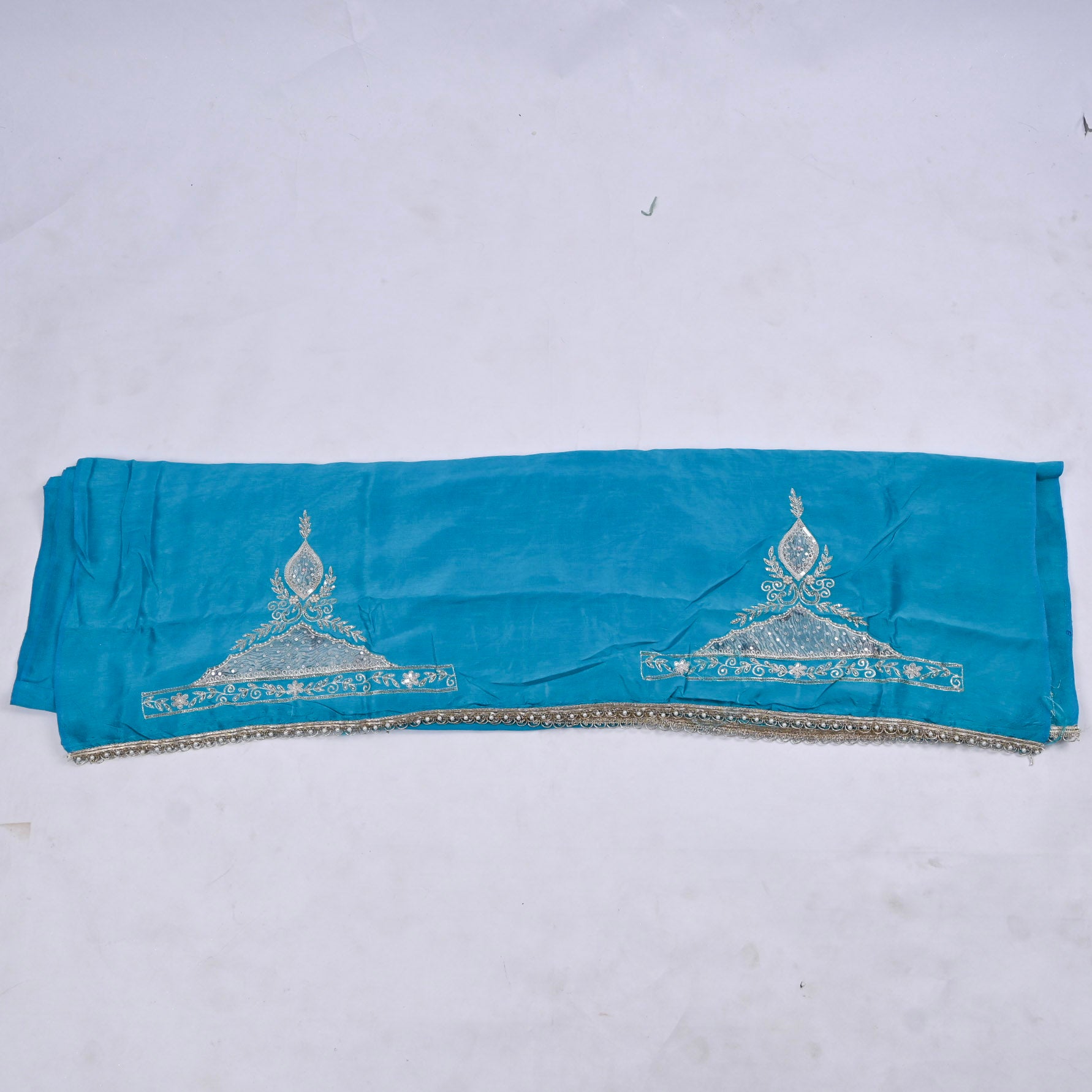 Raw Silk Sky Blue Unstitched Suit