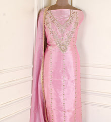 Giraffe Shimmer Pink Unstitched Suit
