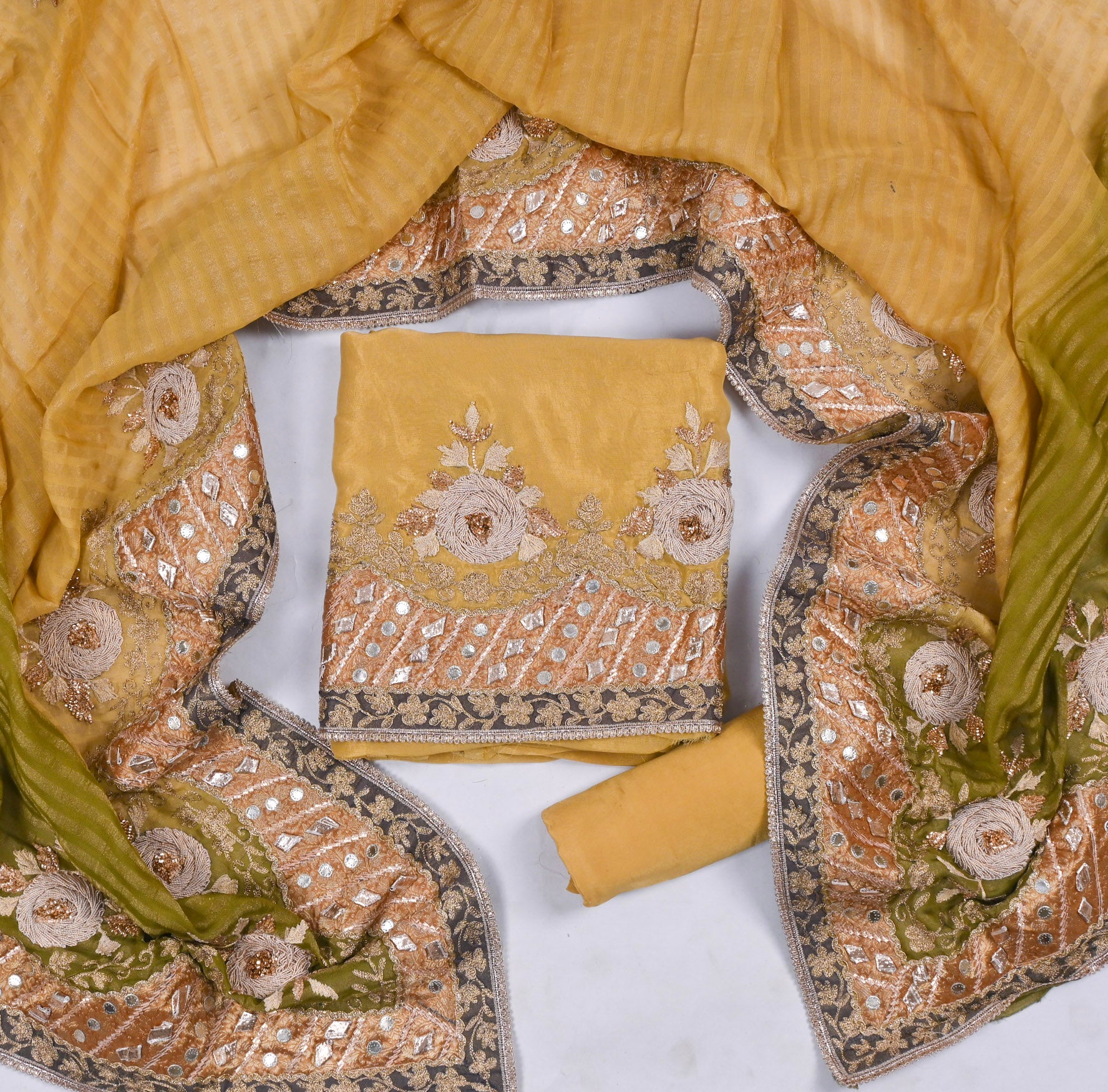 Shimmer Yellow Unstitched Suit